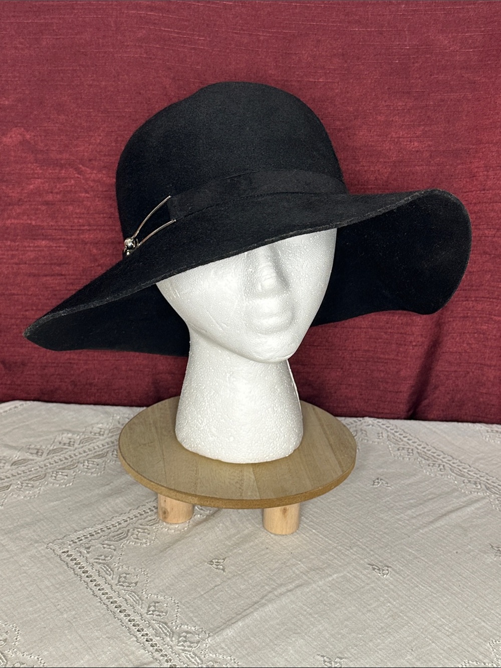🖤 Eugenia Kim Black 100% Wool Wide Brim Floppy Hat ✨